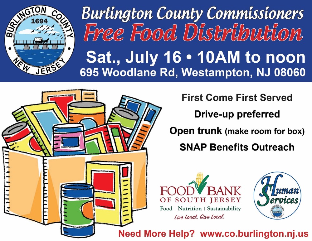 Burlington County July Food Distribution